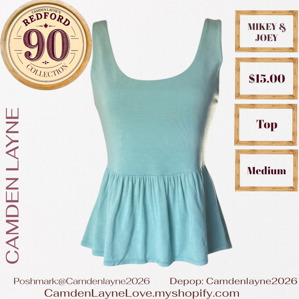 Mikey & Joey Aqua tank with pleated waist