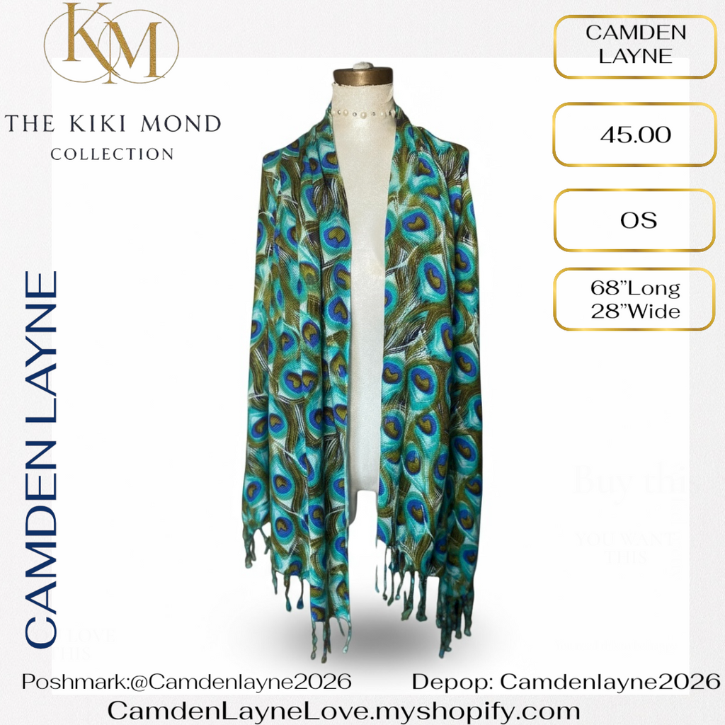 Camden Layne Beautiful Peacock Shawl