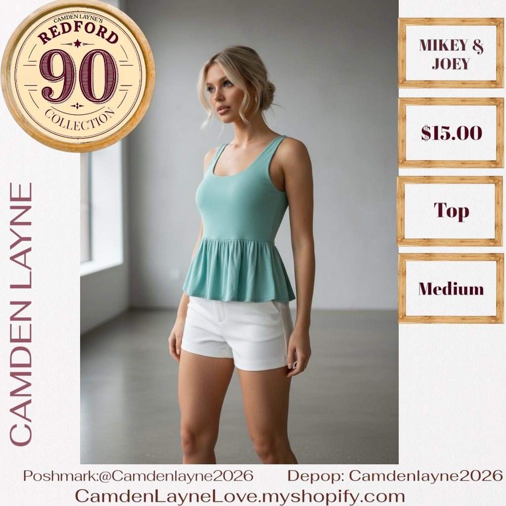 Mikey & Joey Aqua tank with pleated waist