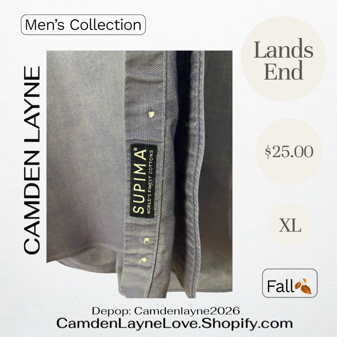 Lands End XL Blue Long Sleeve