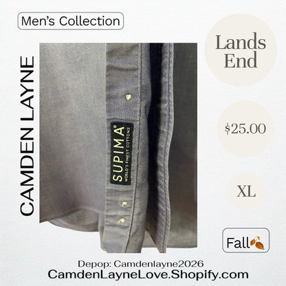 Lands End XL Blue Long Sleeve