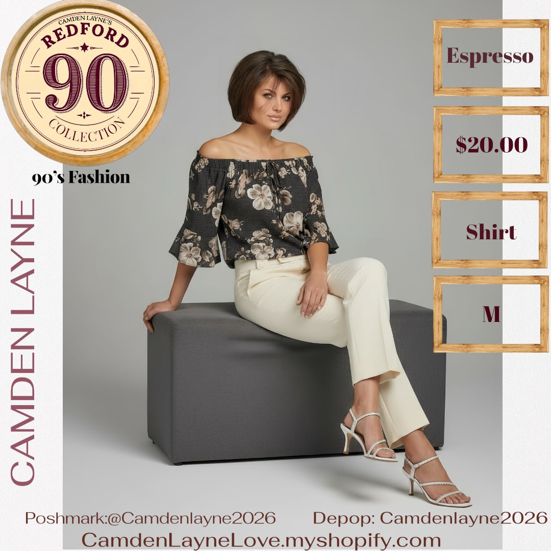 Espresso Magnolia Bell Sleeve Blouse