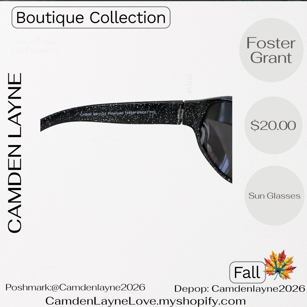 Foster Grant Black and Rhinestone Styled Sunglasses