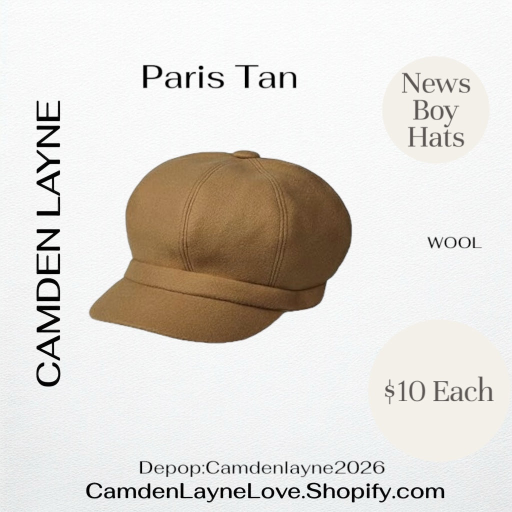 Paris Tan Newsboy Hat