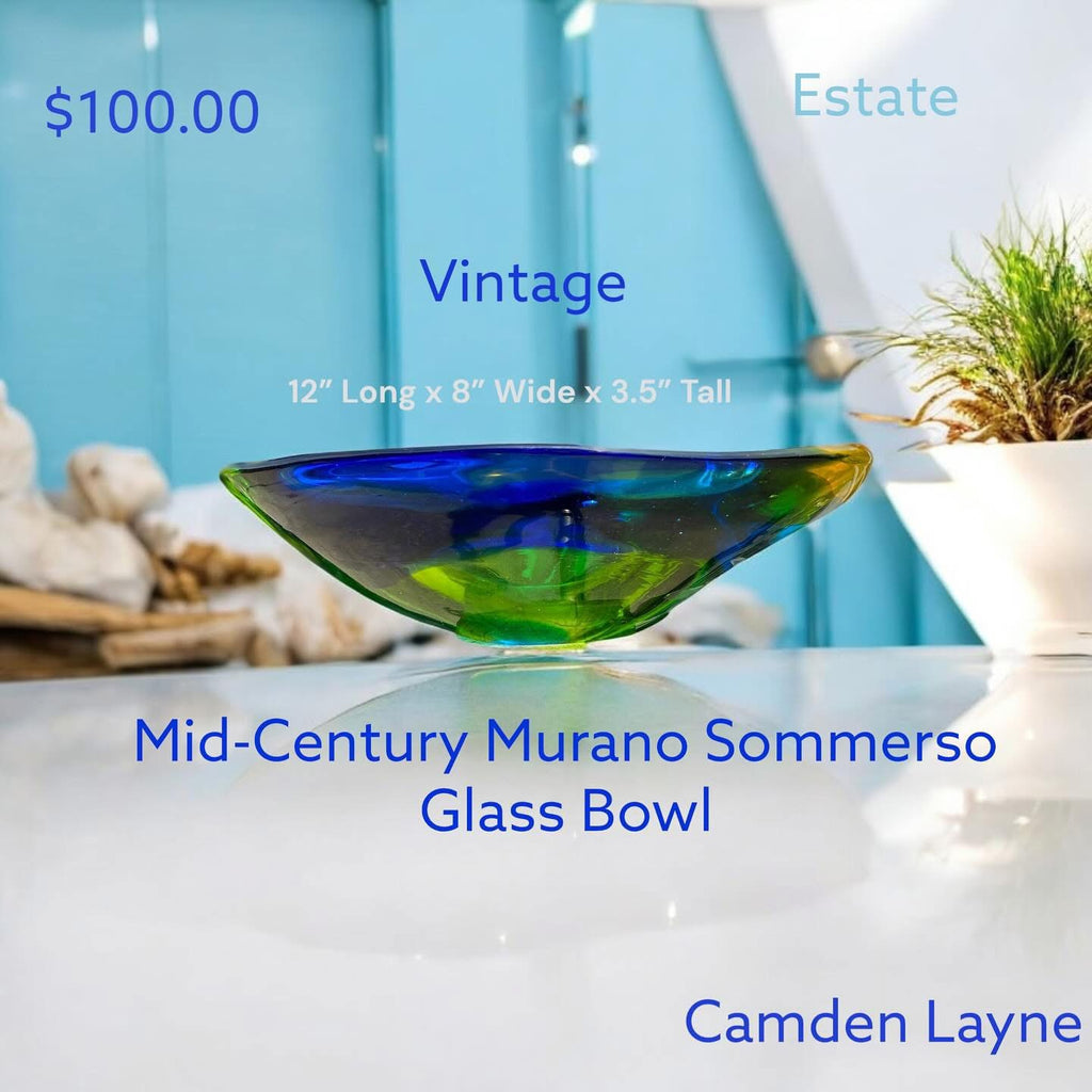 Mid-Century Murano Sommerso Glass Bowl - Camden Layne