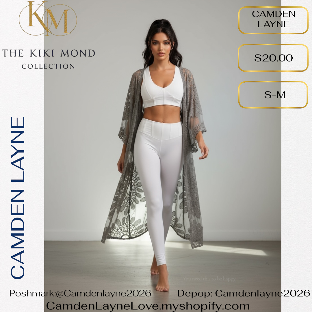 Camden Layne Grey Lace Style Cardigan Kimono