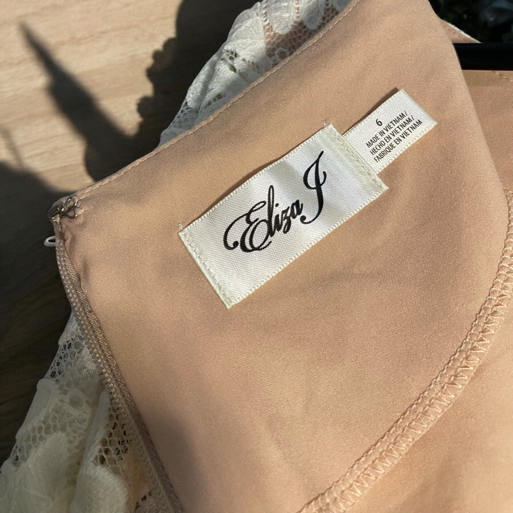 Eliza J Embroidered Lace Shift Dress - Camden Layne