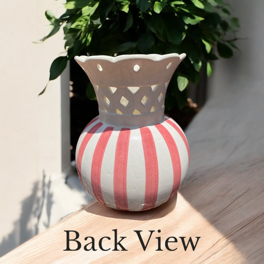 Hand Crafted Pink & White Vase - Camden Layne