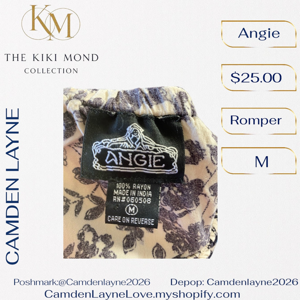 Angie Boho Romper in Black, White & Lilac