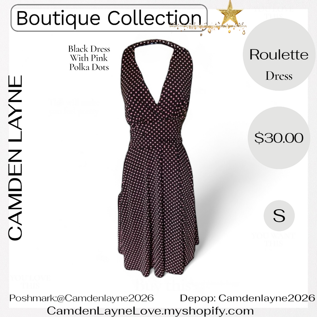 Roulette Black with Pink Polka Dot Dress