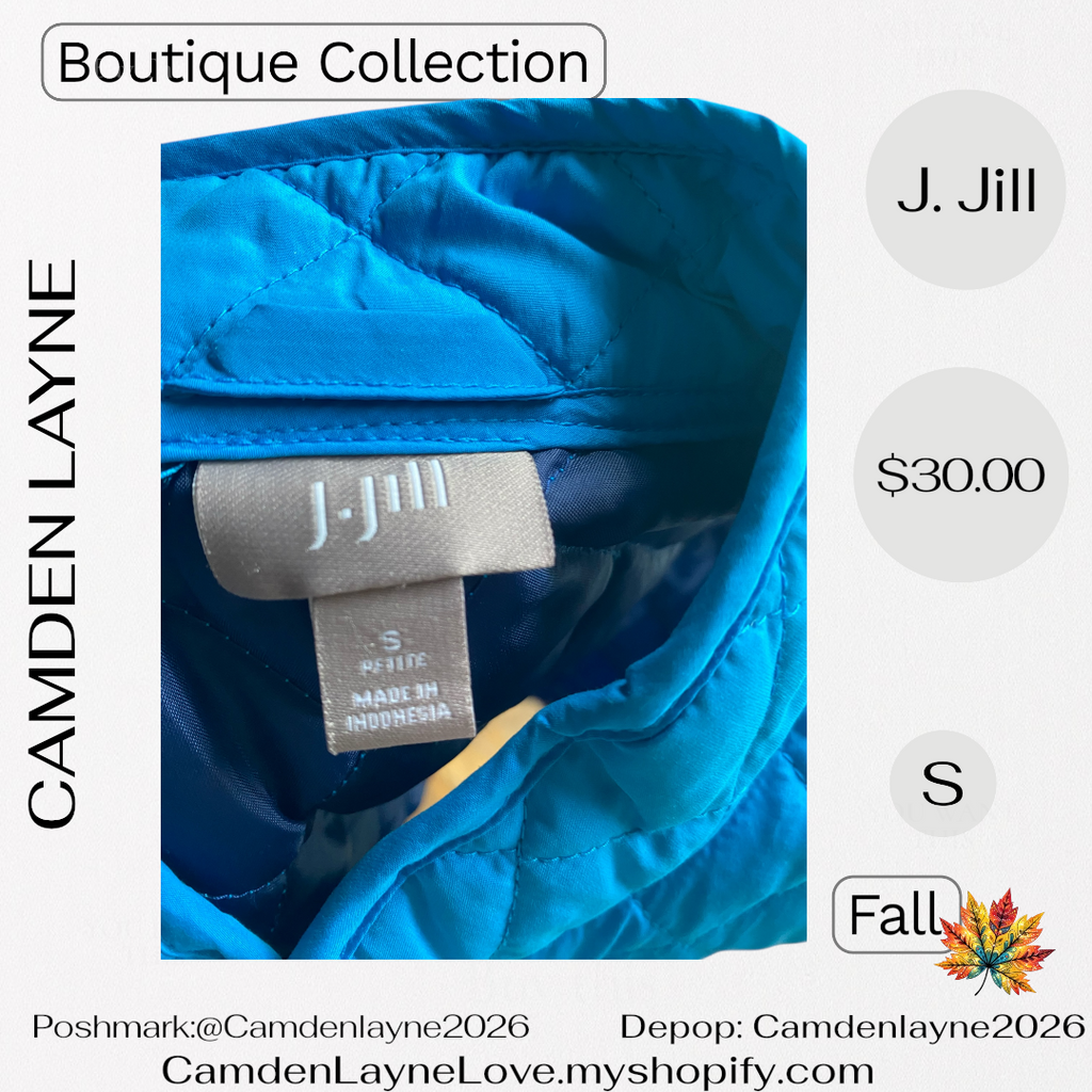 J. Jill Blue Quilted Vest