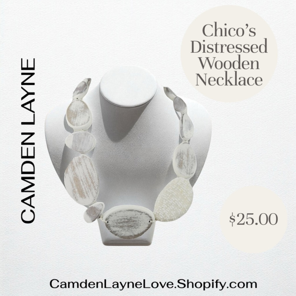Chico’ Distressed Wooden Necklace