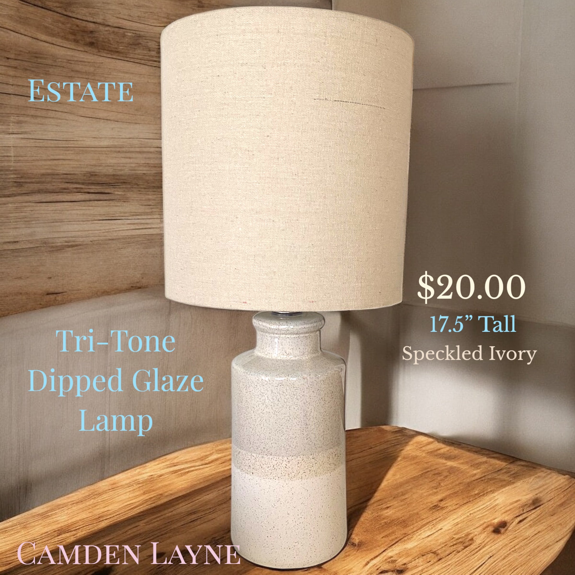 Tri-Toned Dipped Glaze Lamp - Camden Layne