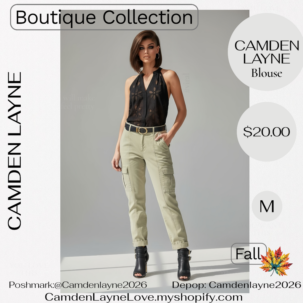Camden Layne Mesh Embroidered Blouse