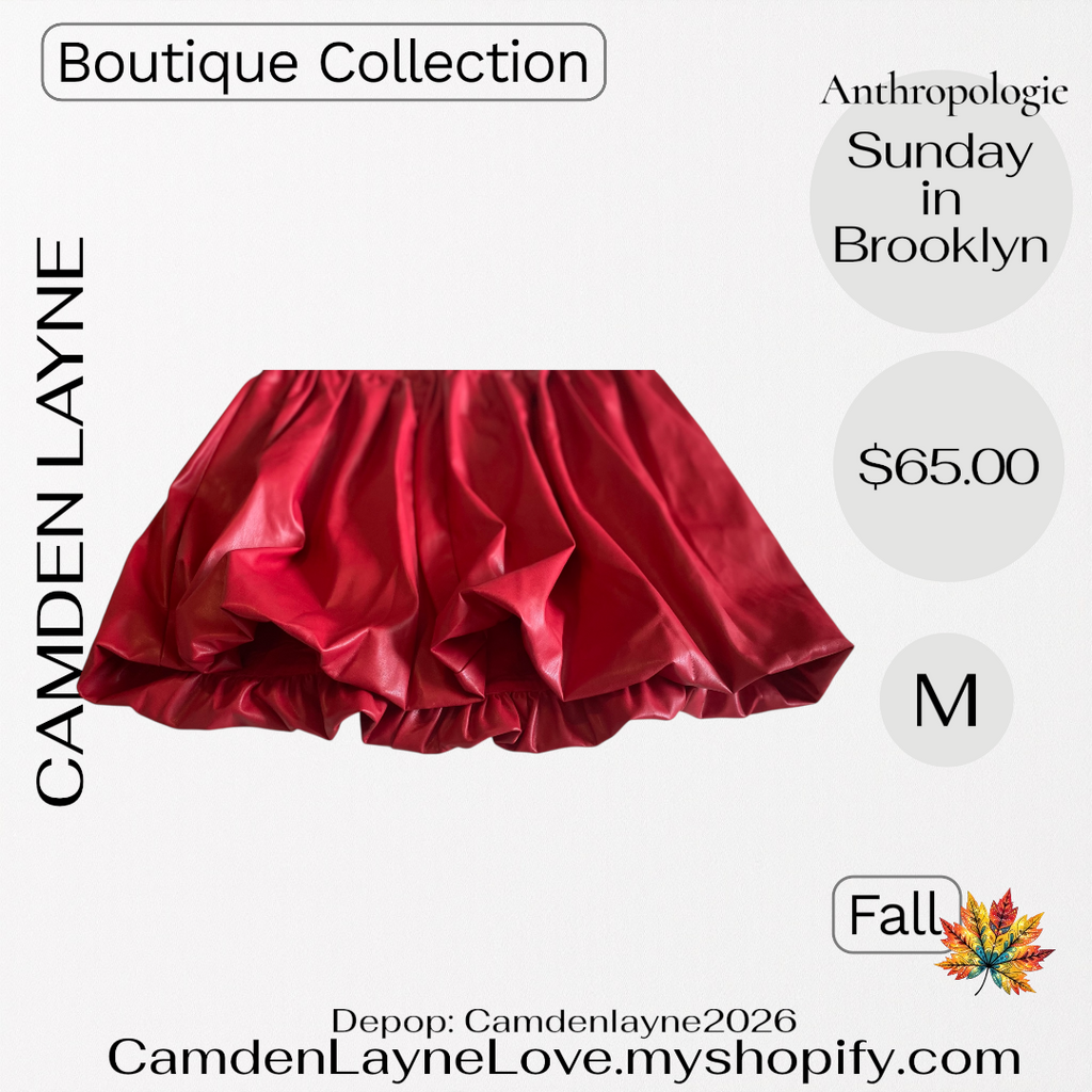 Anthropologie Red Bubble Skirt