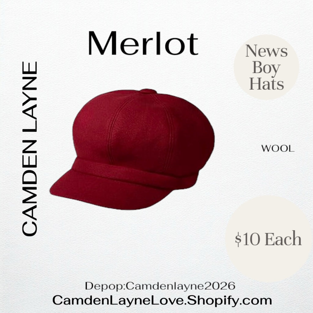Merlot Newsboy Hat