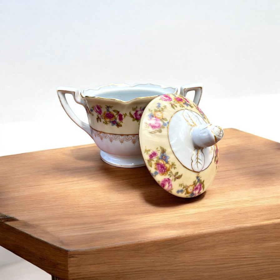 Vintage Gold Castle China Sugar Bowl - Camden Layne