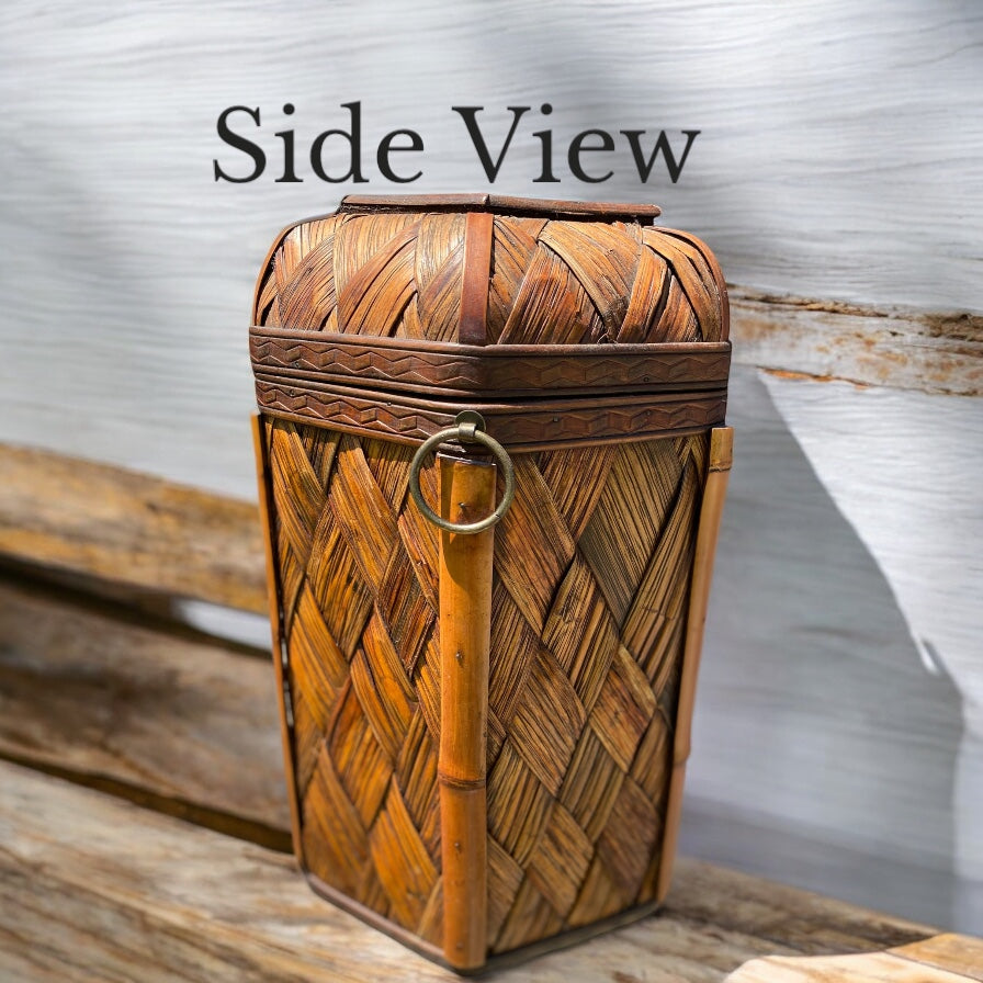 Vintage Handcrafted Rattan Basket - Camden Layne