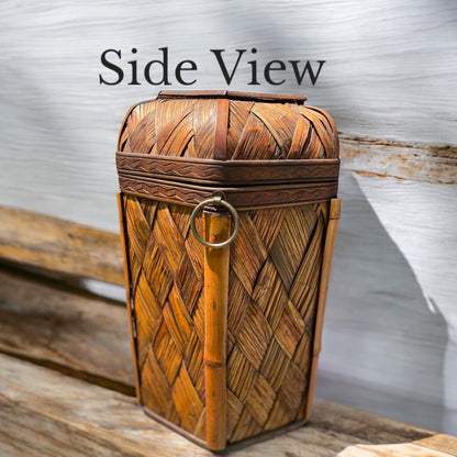 Vintage Handcrafted Rattan Basket - Camden Layne