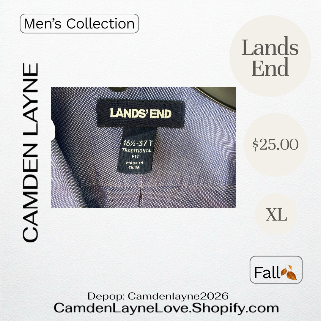 Lands End XL Blue Long Sleeve