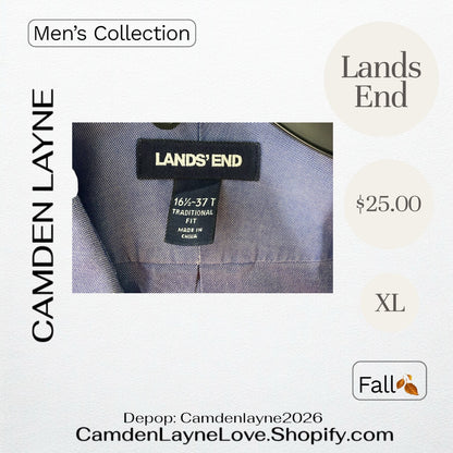 Lands End XL Blue Long Sleeve
