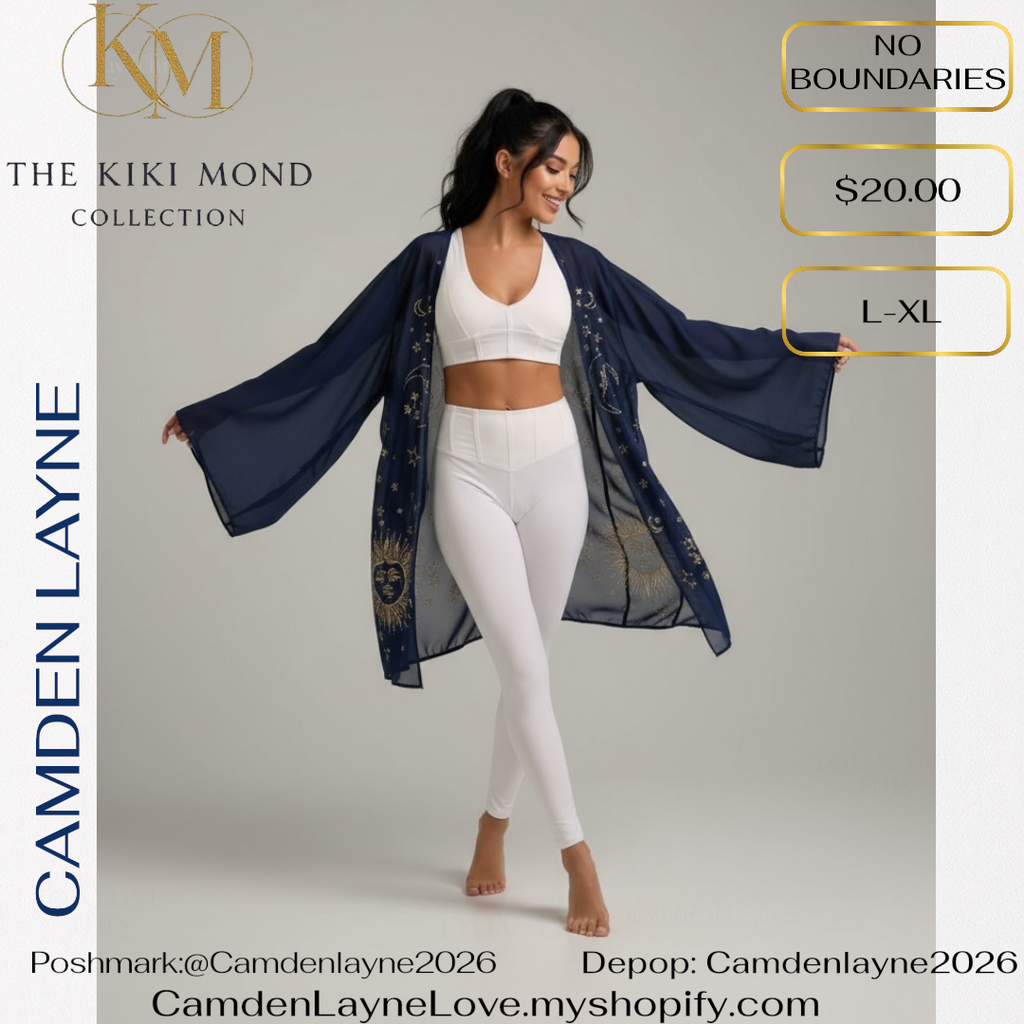 No Boundaries Cosmic Gold Foiled Kimono