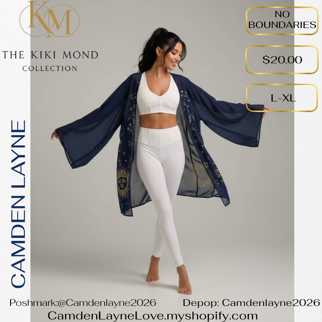 No Boundaries Cosmic Gold Foiled Kimono