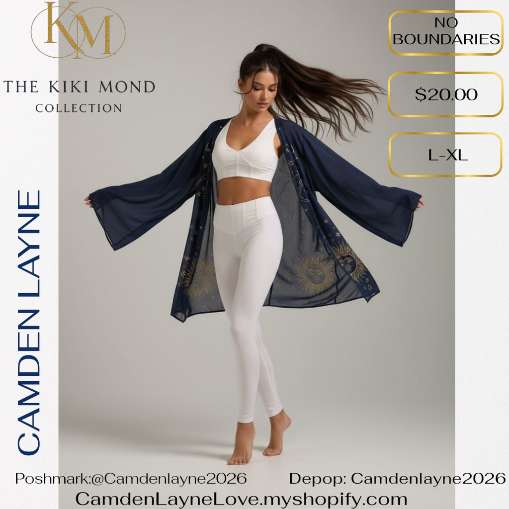 No Boundaries Cosmic Gold Foiled Kimono