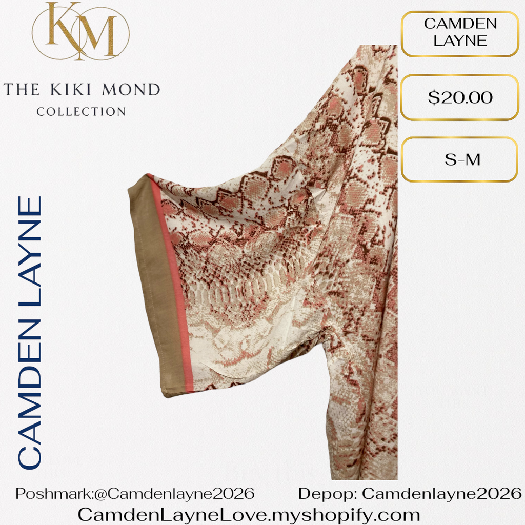 Camden Layne Snake Skin Print Cardigan Style Kimono