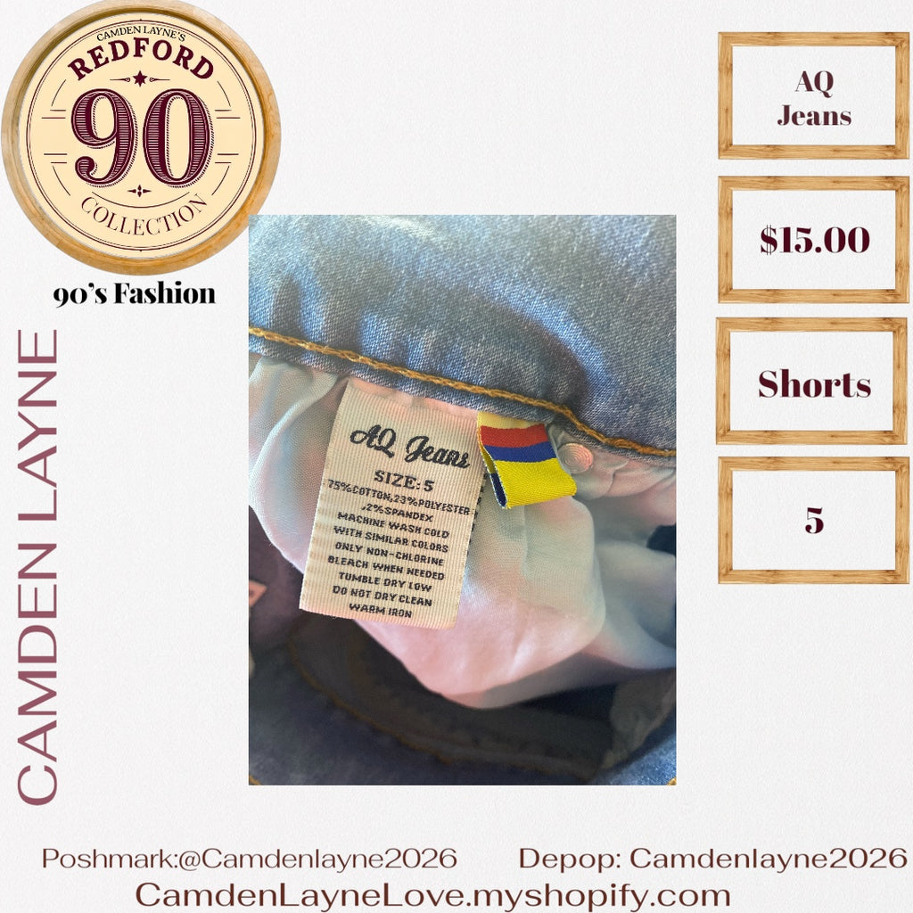 AQJeans Blue HighRise Distressed Shorts