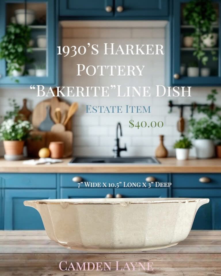 1930’s Harker Pottery “Bakerite” Line Dish - Camden Layne