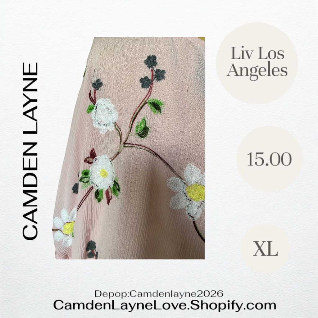 Pink Embroidered Liv Los Angeles
