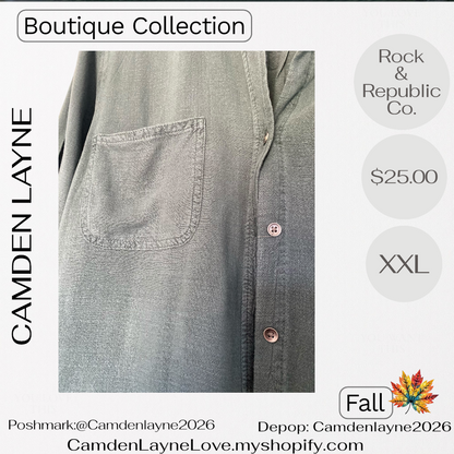 Rock & Republic Co. Green Button Down