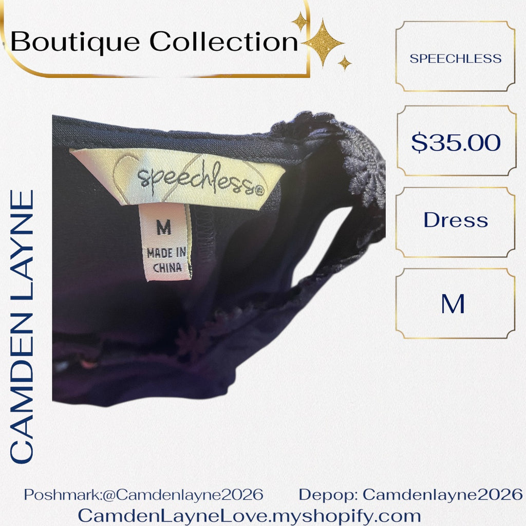 Speechless Navy Embroidered Midi Dress