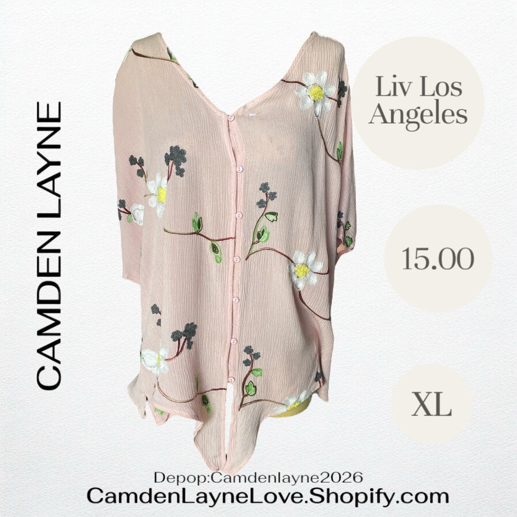 Pink Embroidered Liv Los Angeles