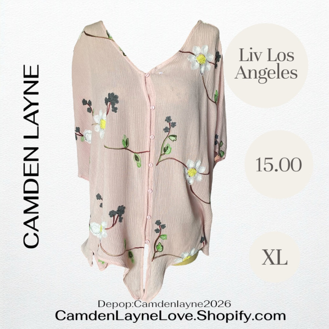 Pink Embroidered Liv Los Angeles