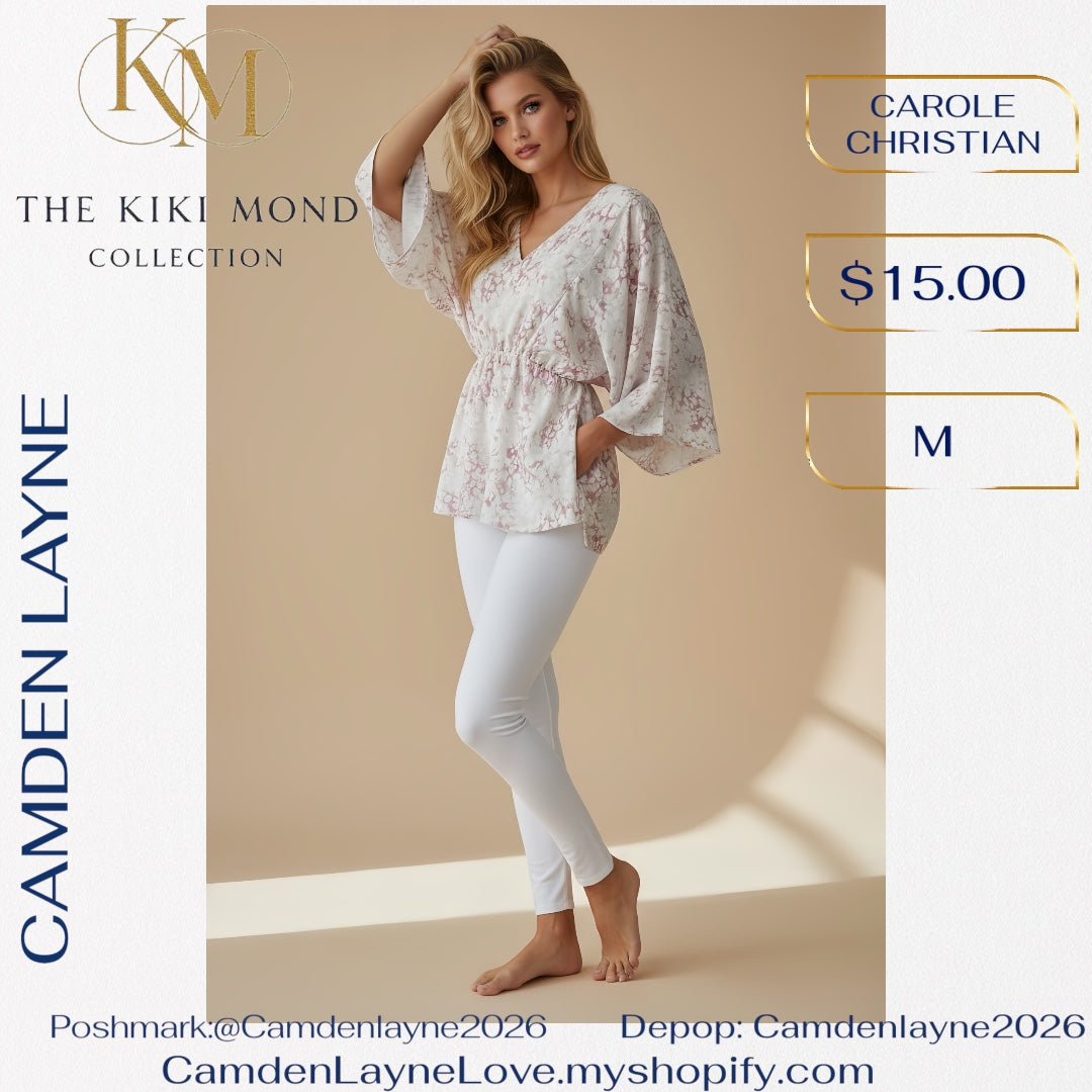 Carol Christian Pink & White Flowing Blouse