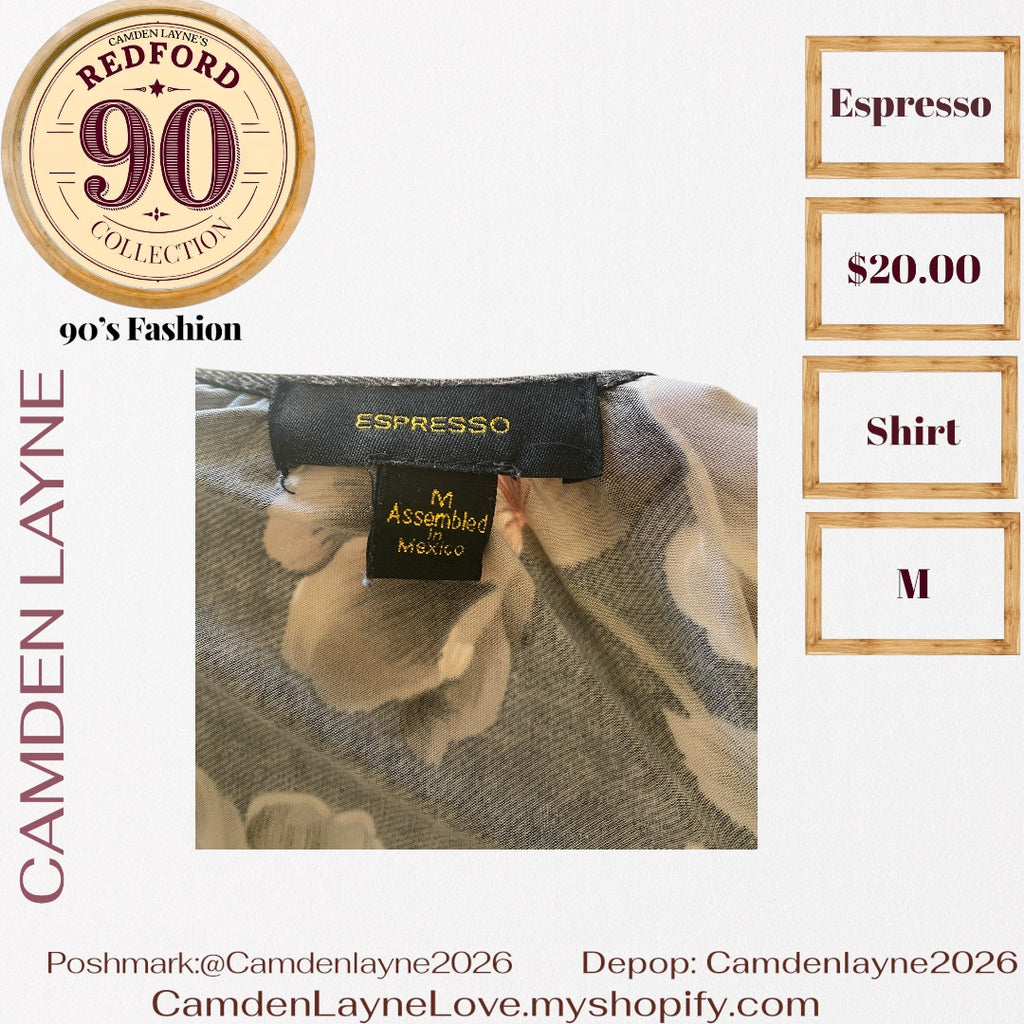 Espresso Magnolia Bell Sleeve Blouse