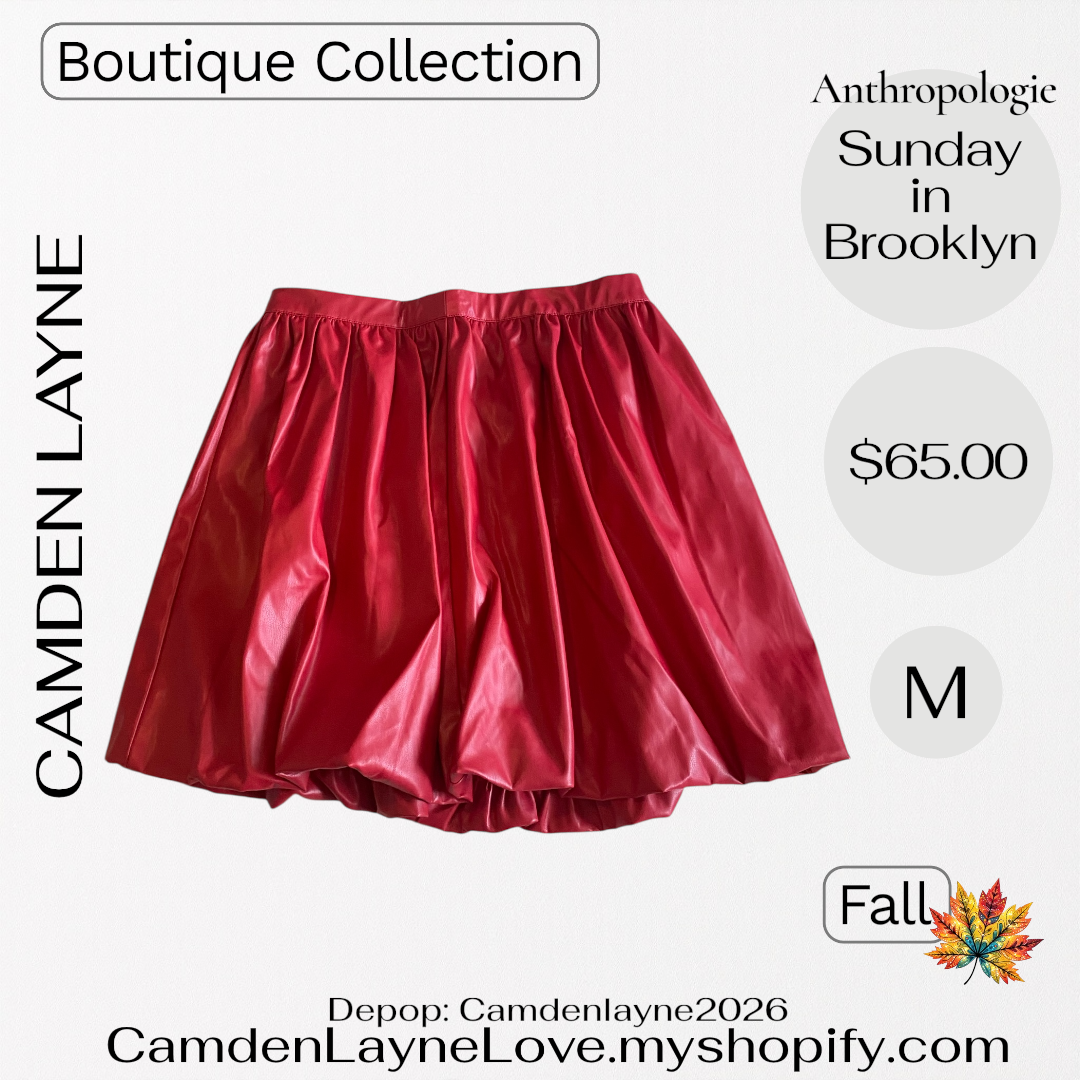 Anthropologie Red Bubble Skirt