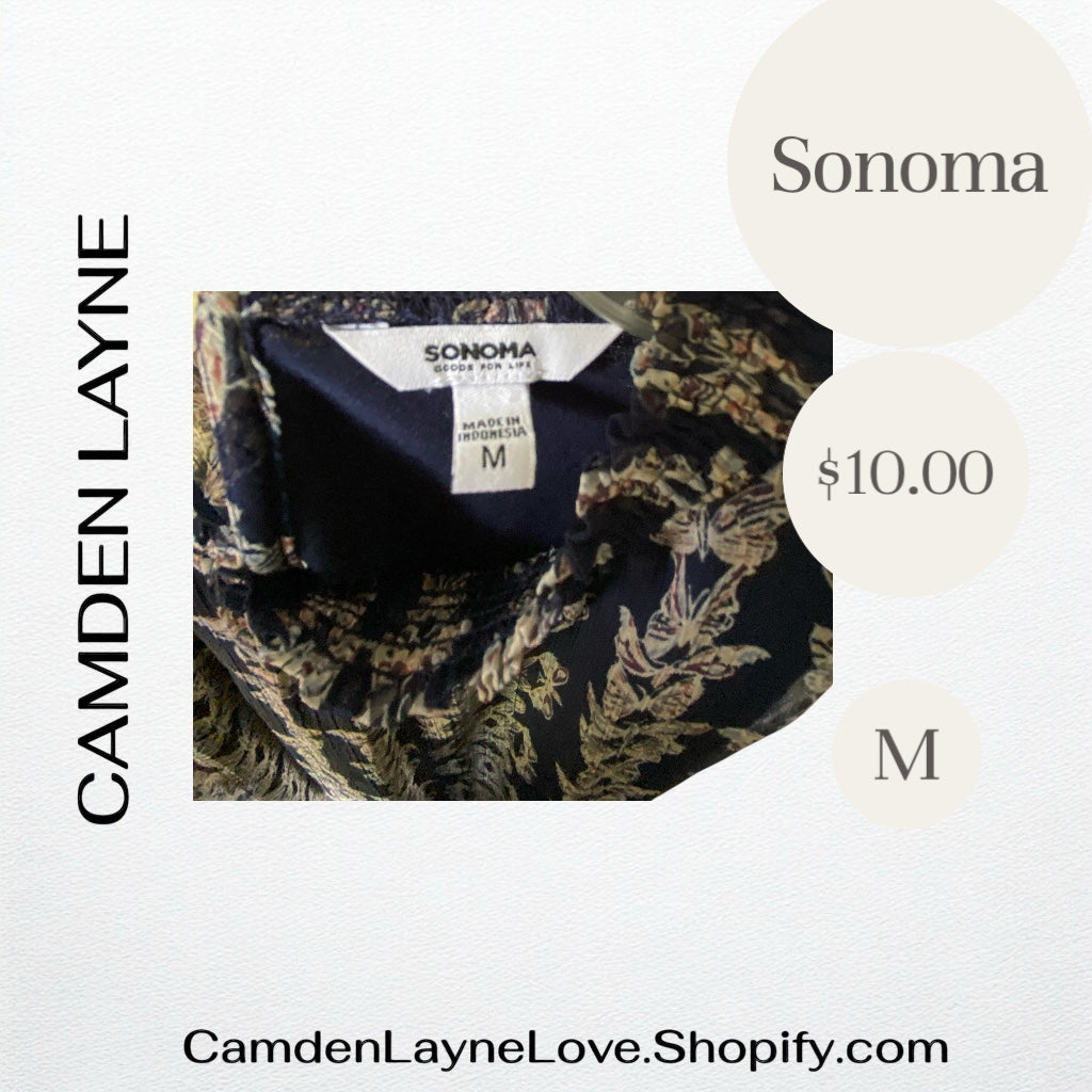 Sonoma Navy Butterfly Blouse