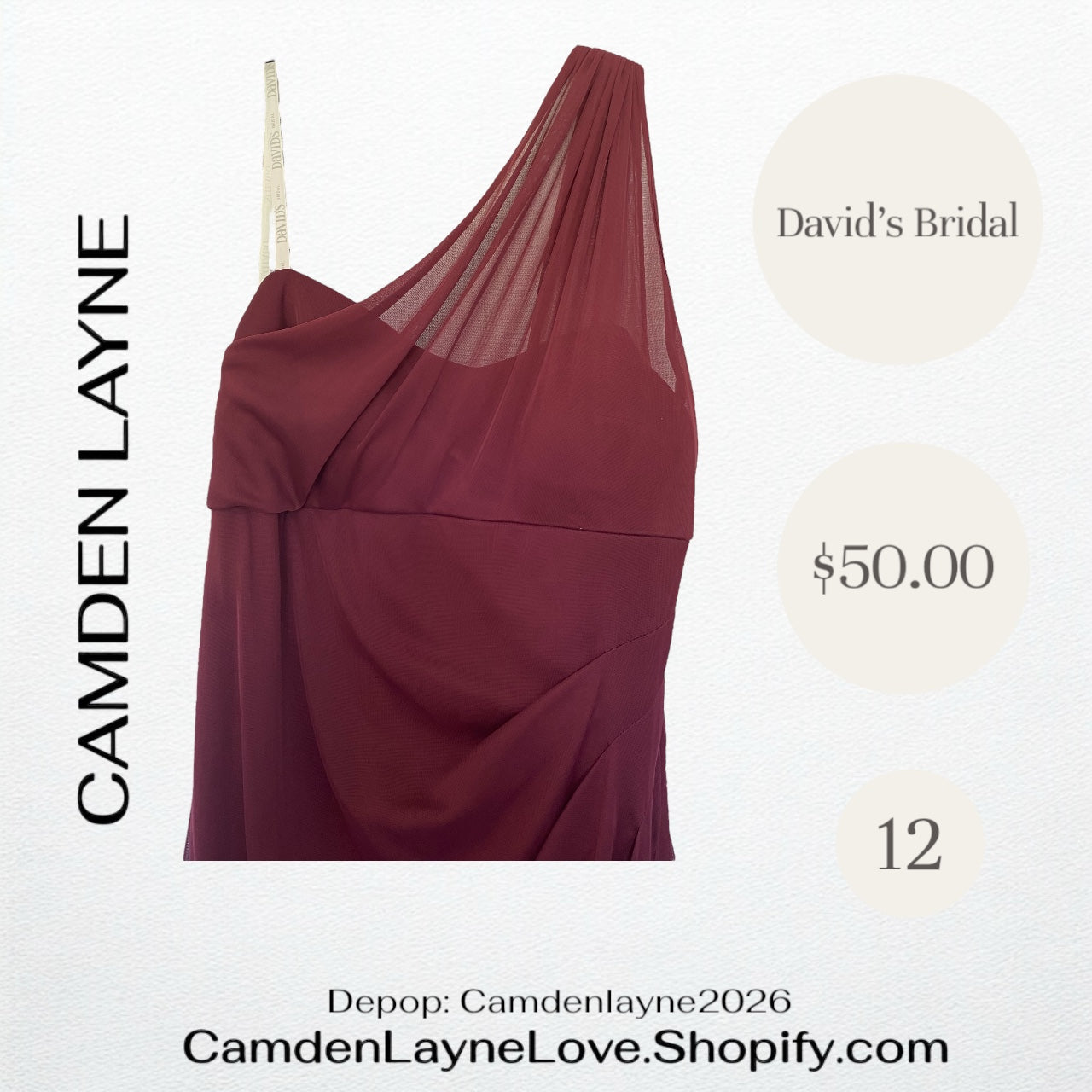 Wine Colored One Shoulder Maxi Dress