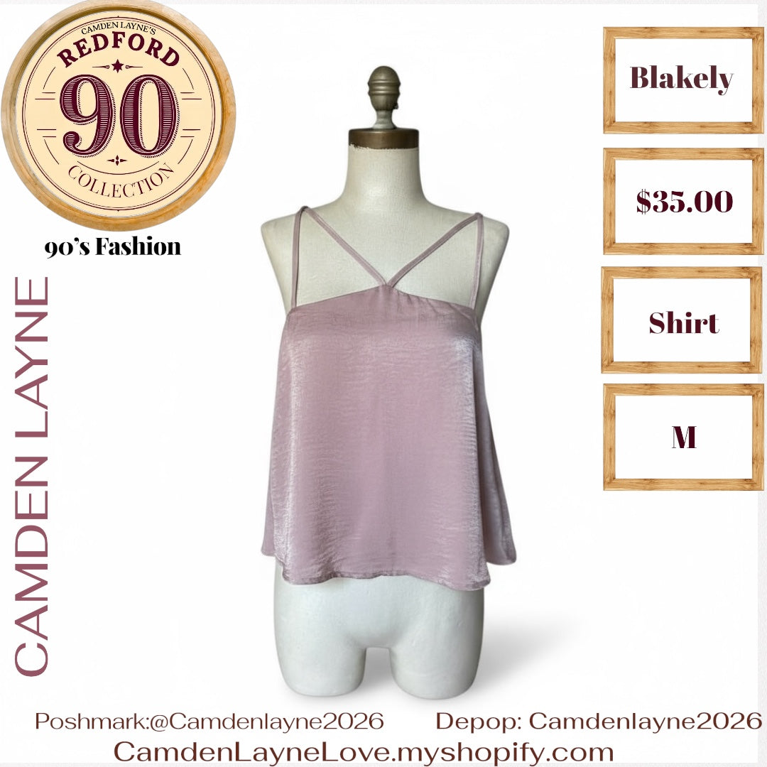 Blakely Pink Iridescent Crop Blouse