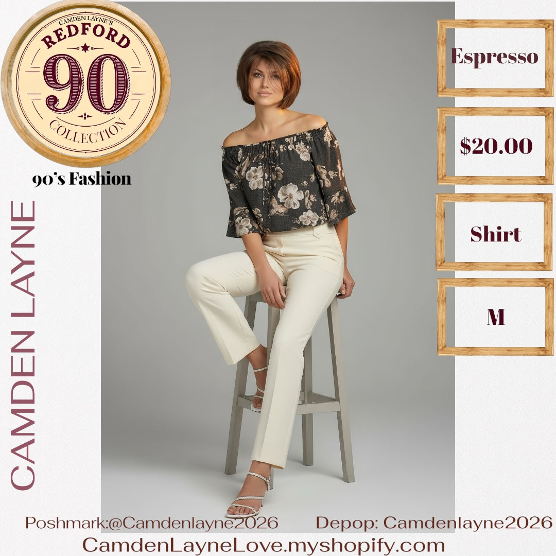 Espresso Magnolia Bell Sleeve Blouse