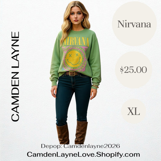 Nirvana Green Pull Over