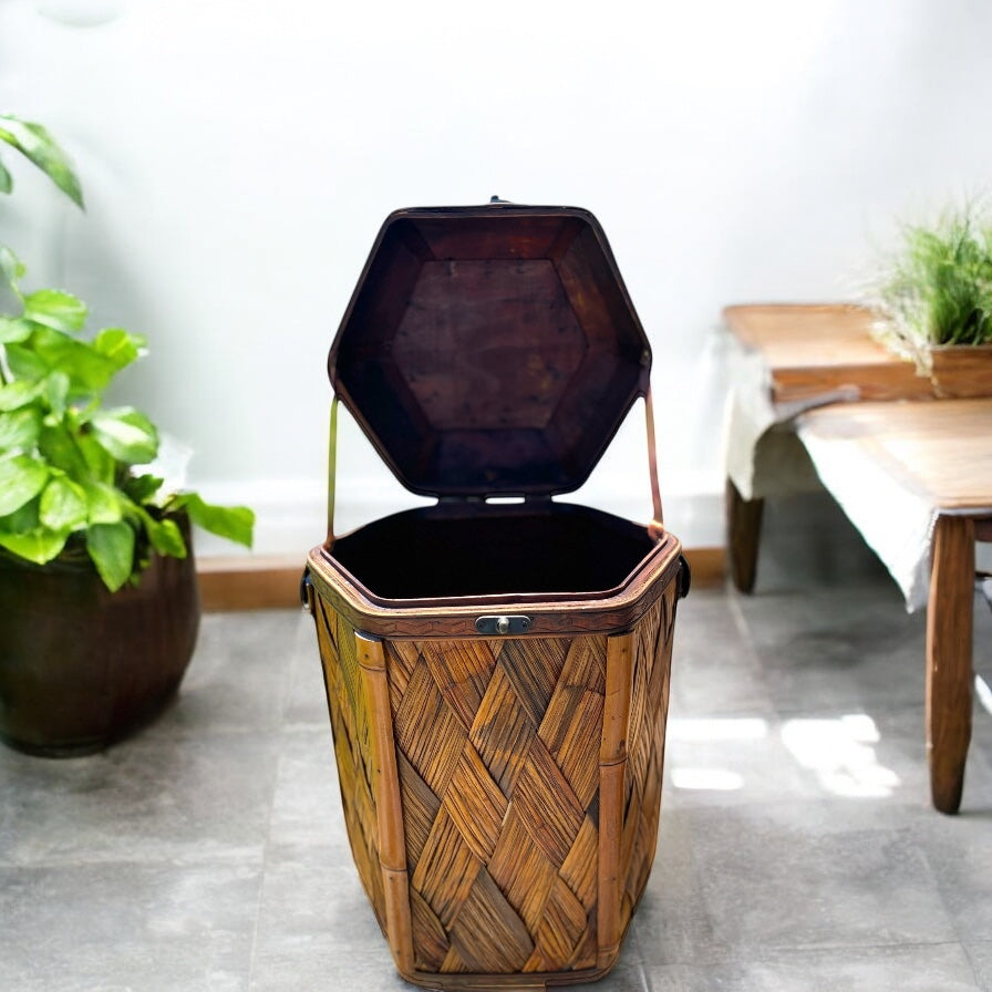 Vintage Handcrafted Rattan Basket - Camden Layne