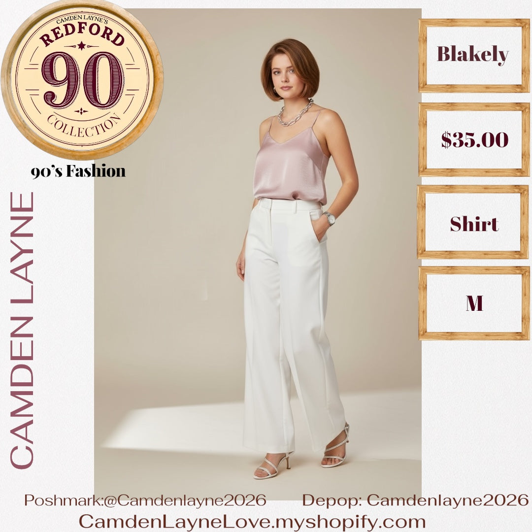 Blakely Pink Iridescent Crop Blouse