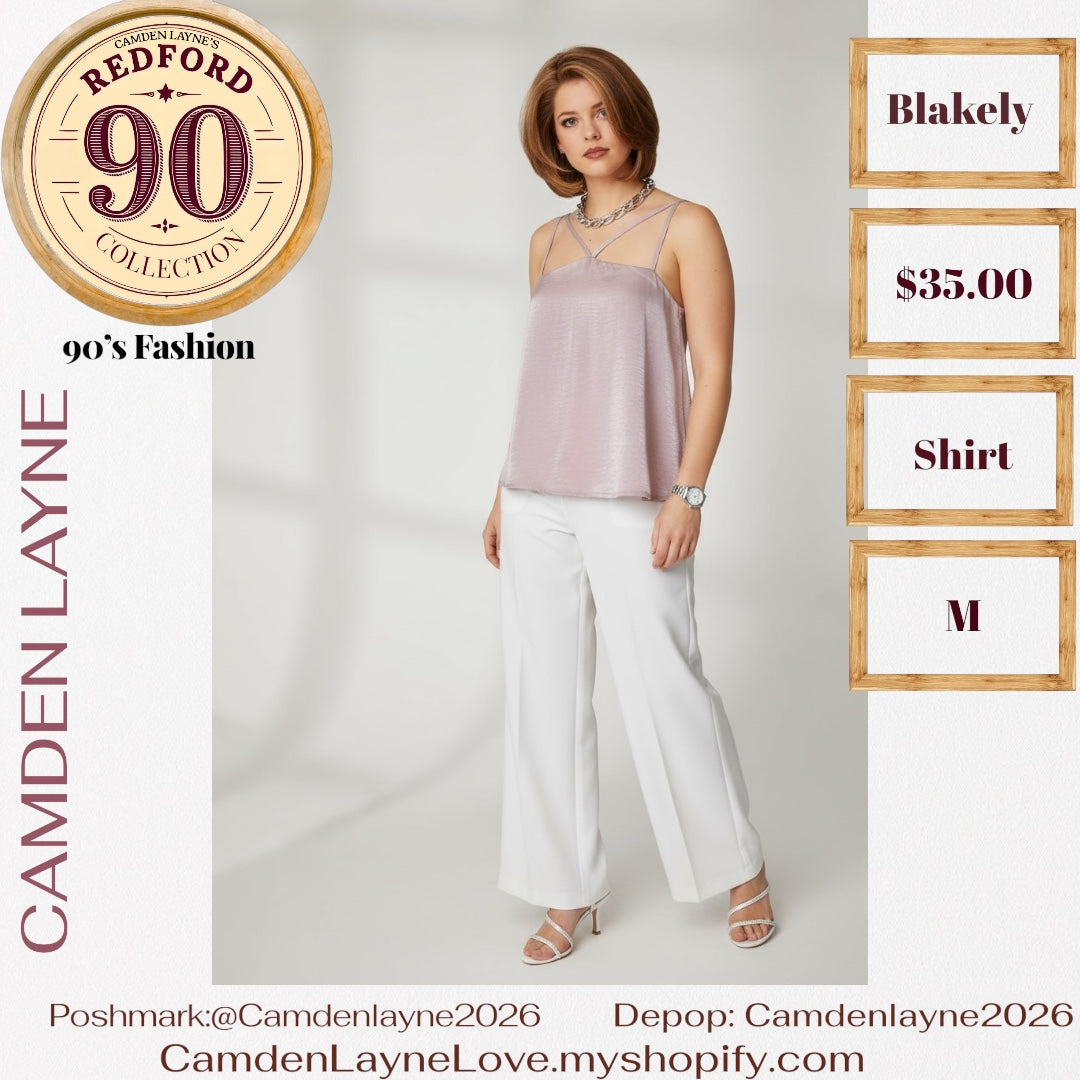 Blakely Pink Iridescent Crop Blouse