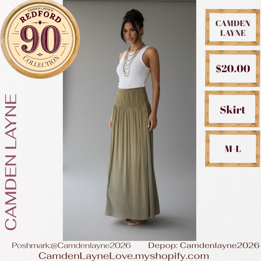 Camden Layne Gray Full Length Maxi Skirt