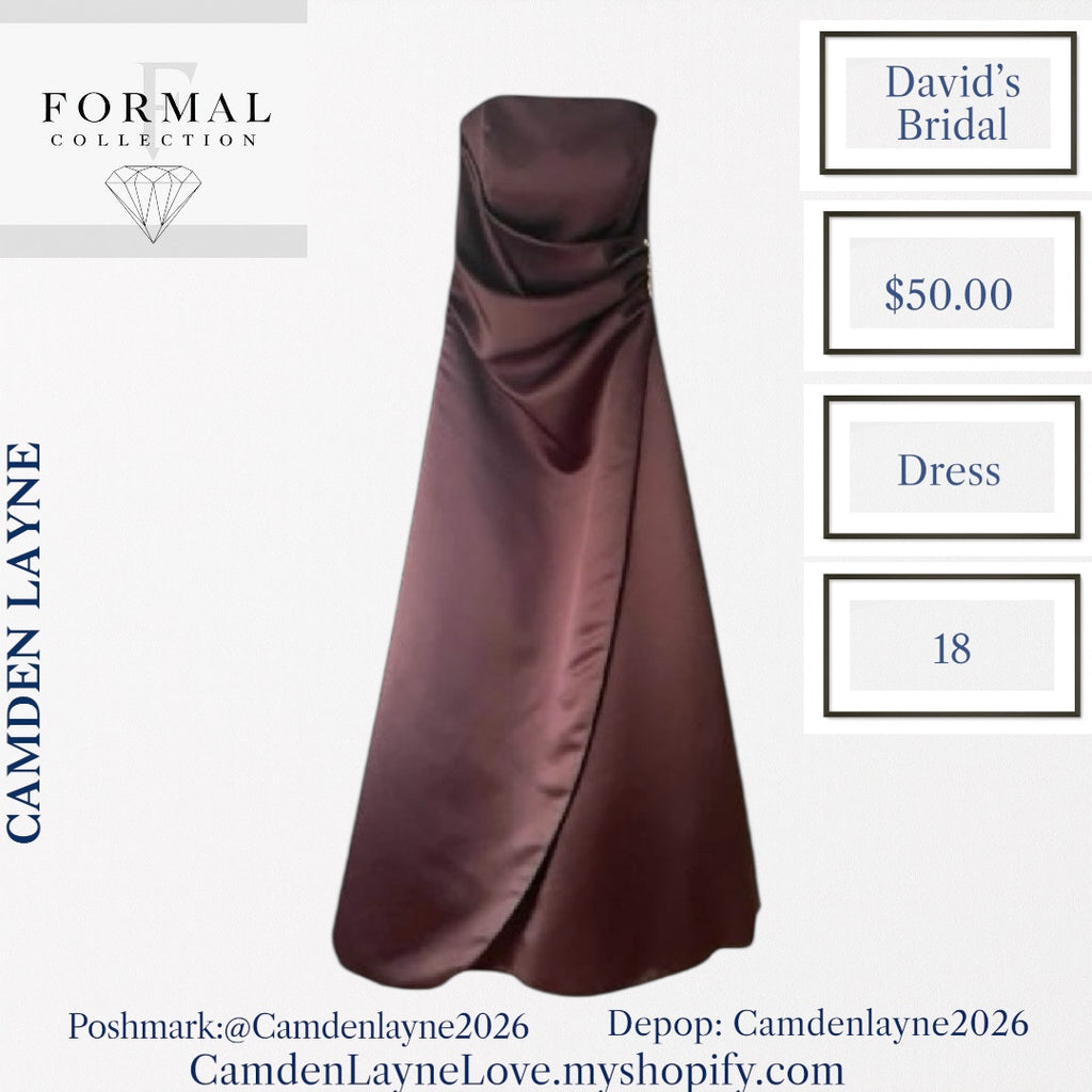 Chocolate Brown Davids BridalFormal Gown