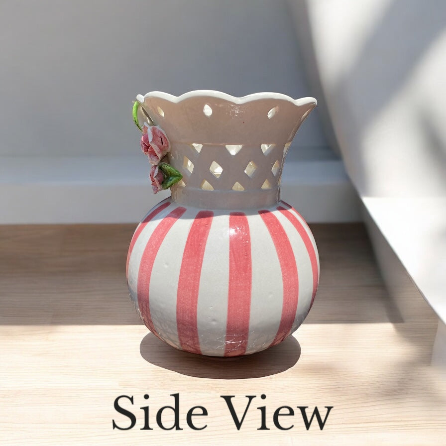 Hand Crafted Pink & White Vase - Camden Layne